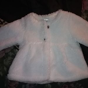 Carter's 9 month baby girl fluffy white jacket